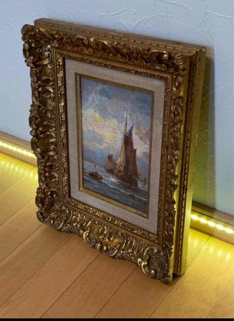 《アンティーク！！一点もの！！》《送料無 料》⭐︎絵画 鈴木政輝作　出船⭐︎