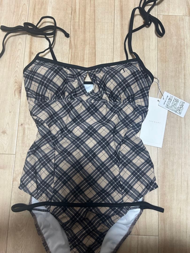andmary Nadia check swimsuit 新品