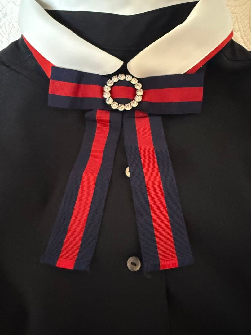 GUCCI リボンタイ　ネイビー レッド 2026年最新】gucci リボンタイの人気アイテム - メルカリ