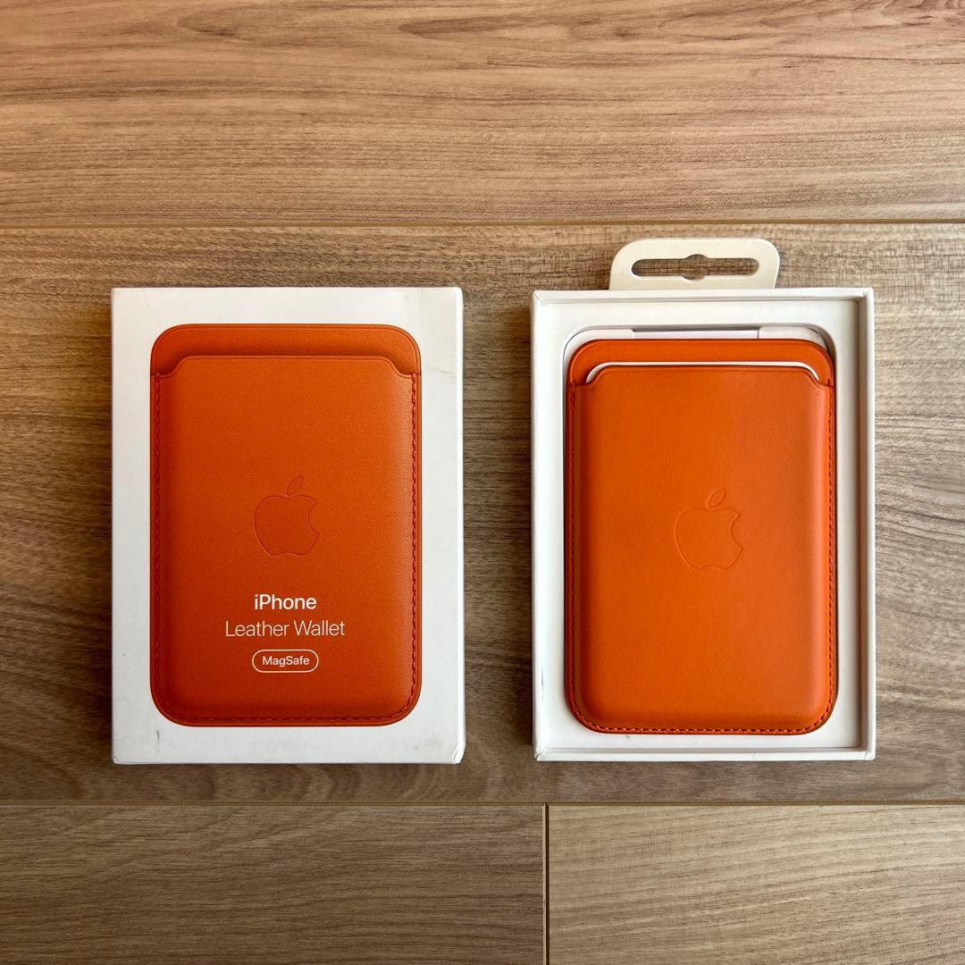 Apple MagSafe Wallet レザー Wallet 純正 オレンジ - メルカリ