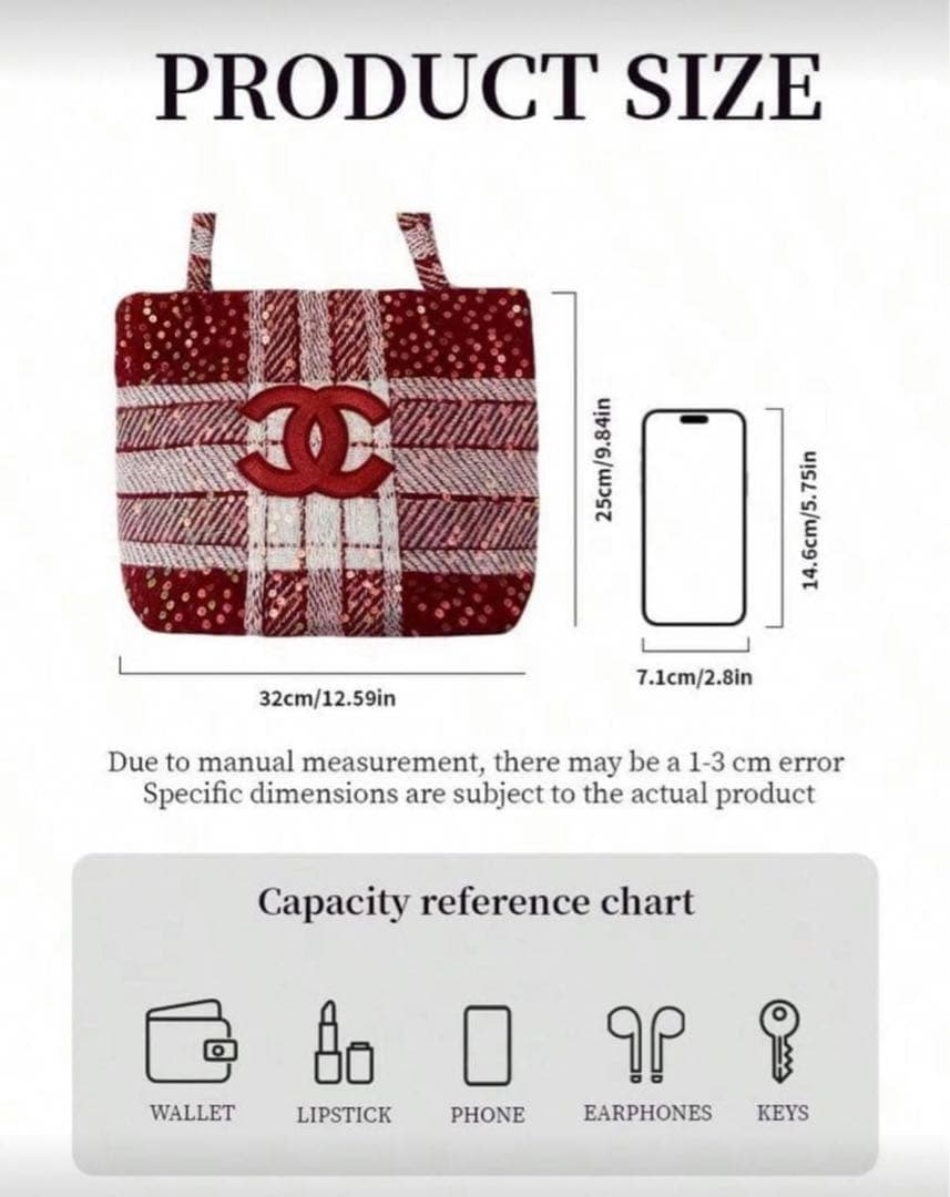 シャネル CHANEL 赤 新品 スパンコール トートバッグ - メルカリ