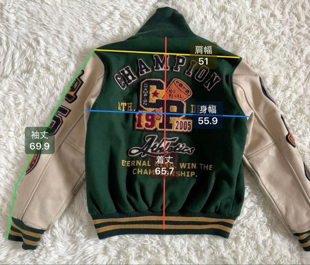 激レア200着限定品 champion U.S.A.スタジアムジャケット L - メルカリ