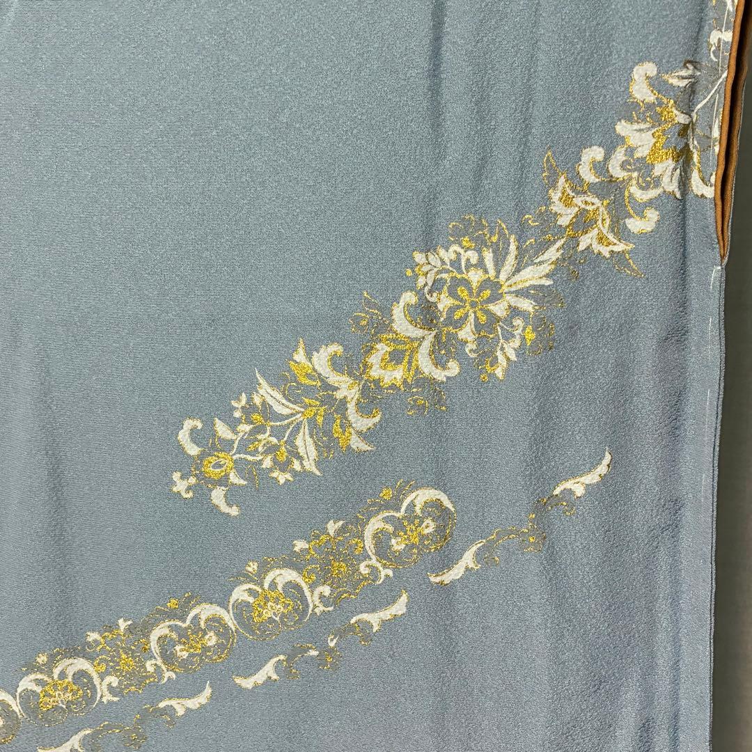 D80訪問着 丹下雄介 一つ紋 刺繍 正絹着物 袷 しつけ糸付き未使用極美