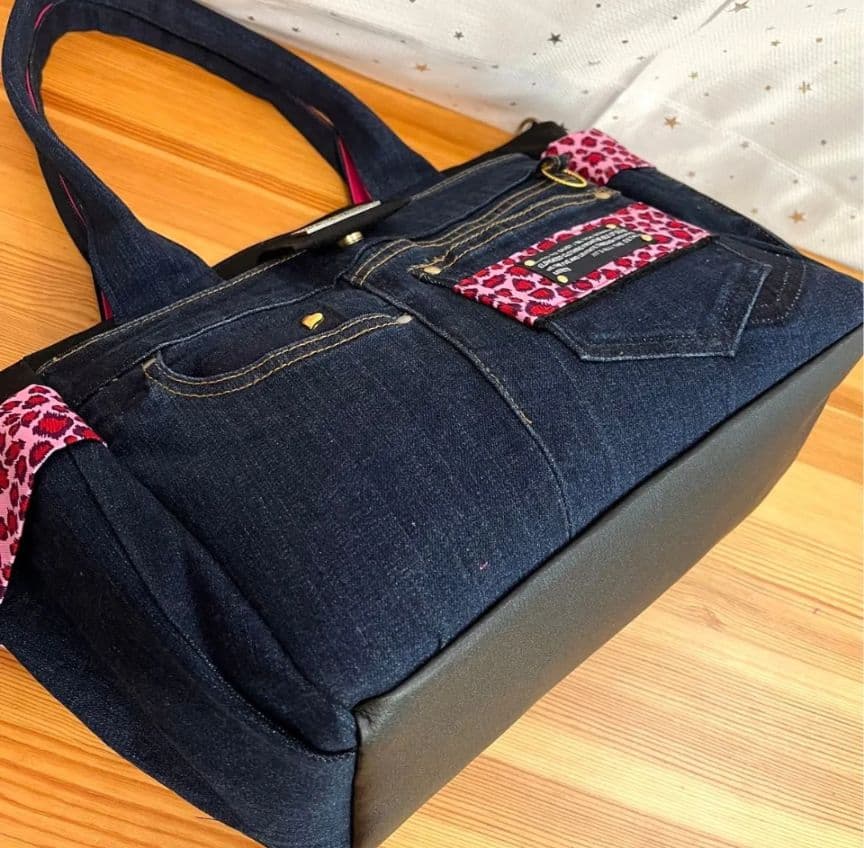 マリン様専用大きめトートリメイクバッグ（LL）No.859☆ショルダー紐4cm