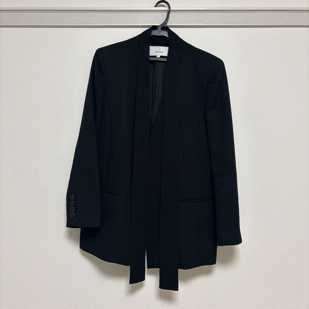 AKIRANAKA アキラナカ ジャケット サイズ1 ボウタイ タイカラー Helene jacket BK｜AKIRANAKA（アキラナカ）正規取り扱い通販｜THE