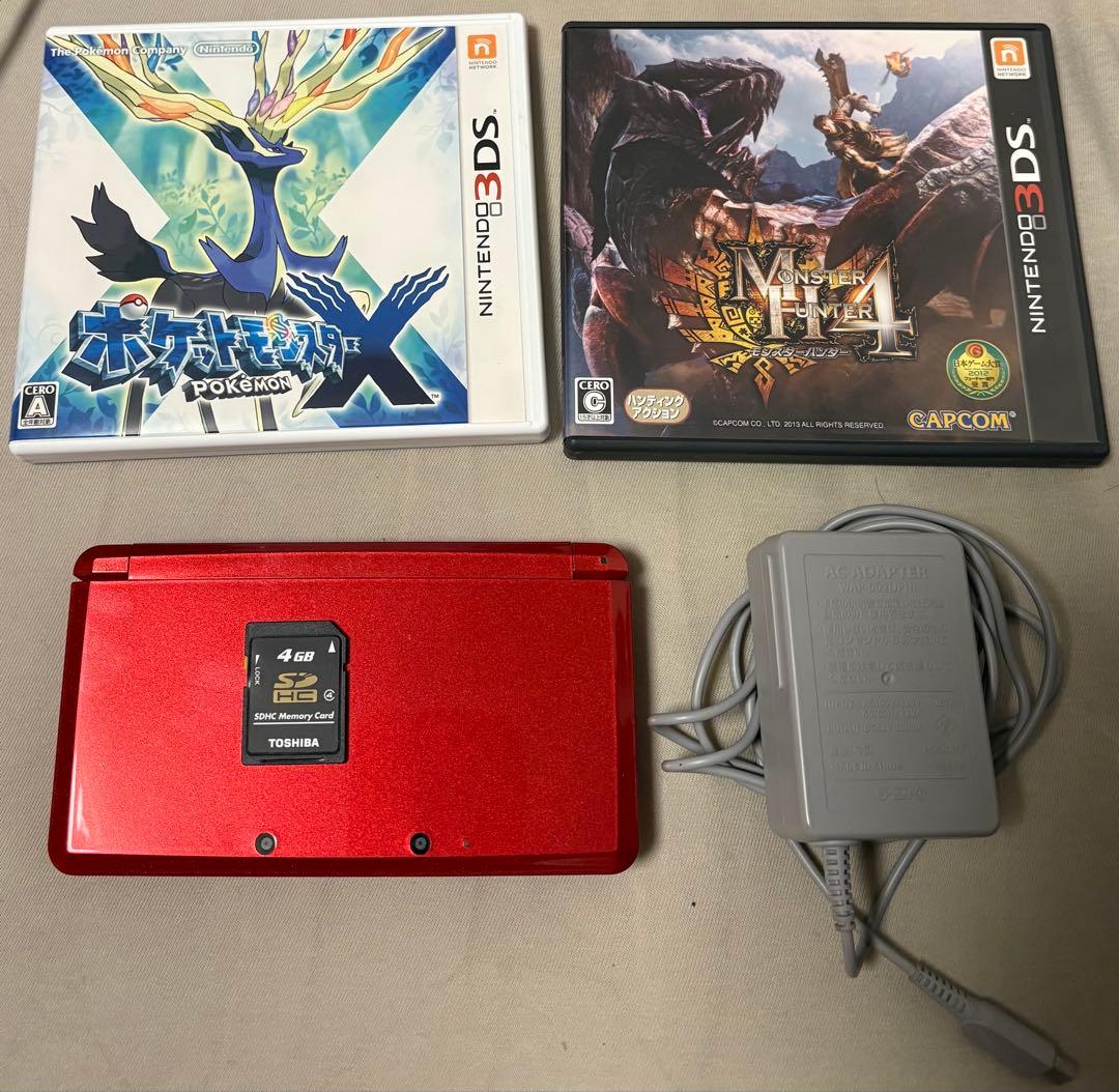 美品 【動作確認済み】Nintendo 3DS レッド ソフト付き - メルカリ
