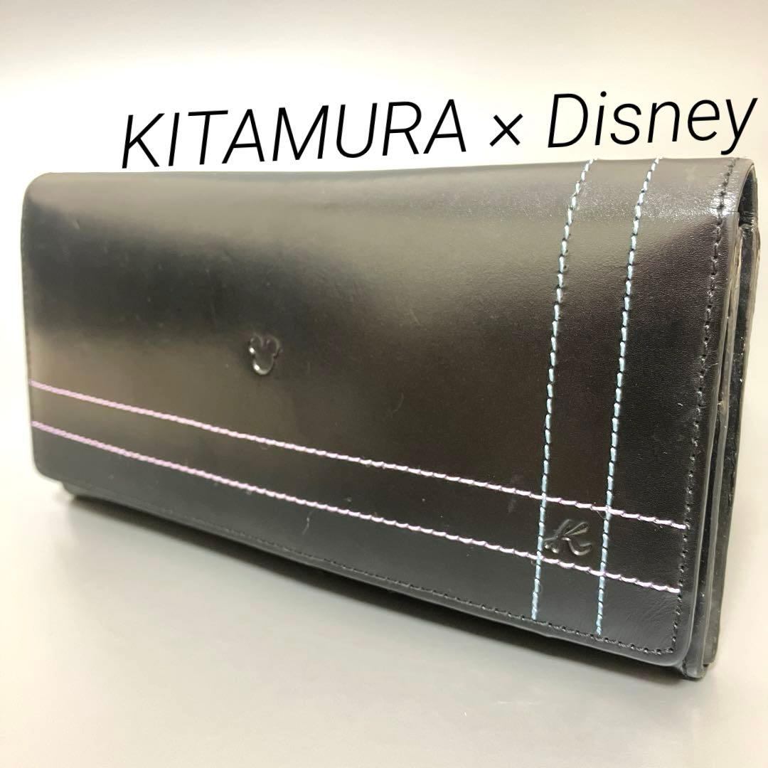 希少品】キタムラ×ディズニー 長財布 コラボ レザー カード20枚収納 黒