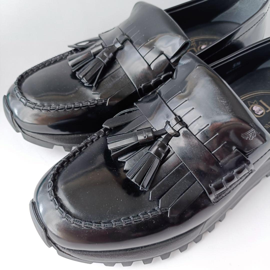 美品】トッズ ローファー フリンジ 厚底 TOD'S イタリア製 ブラック