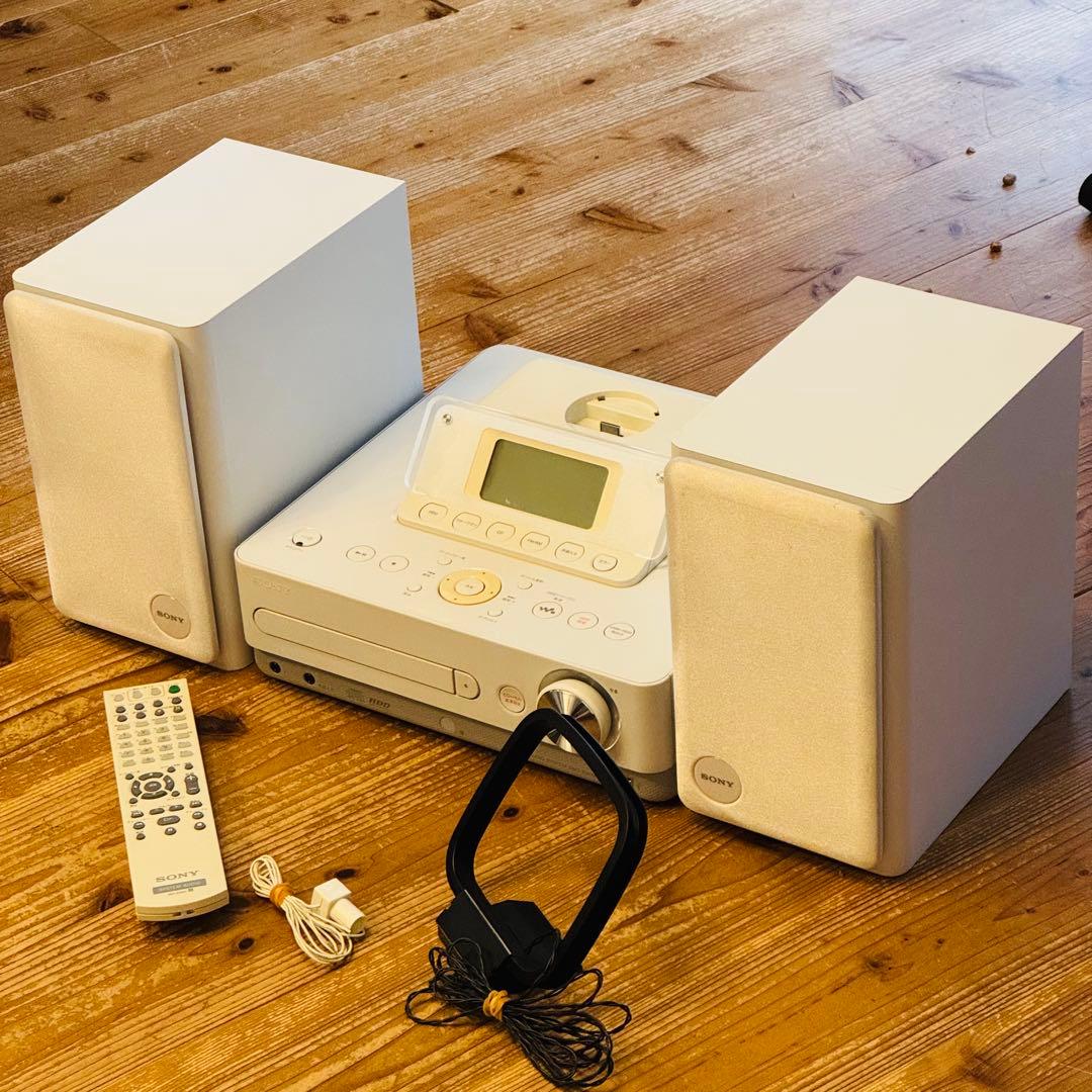 【動作確認済】SONY HDDコンポ CMT-E300HD ホワイト　リモコン付 CMT-E300HD | システムステレオ | ソニー