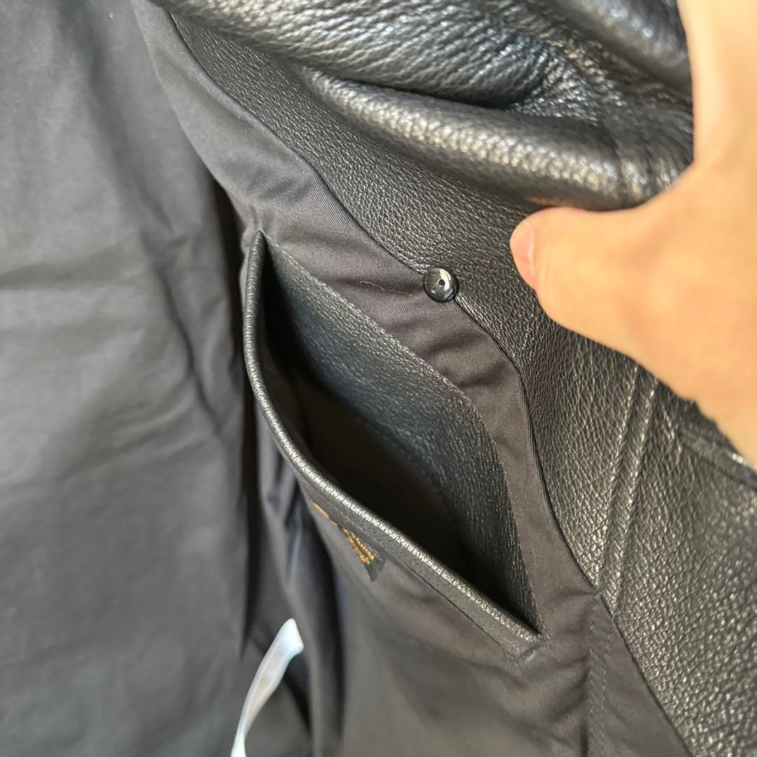 肉厚ゴートレザー製サンプルベスト／本水牛ボタン／REALSIMONS - メルカリ