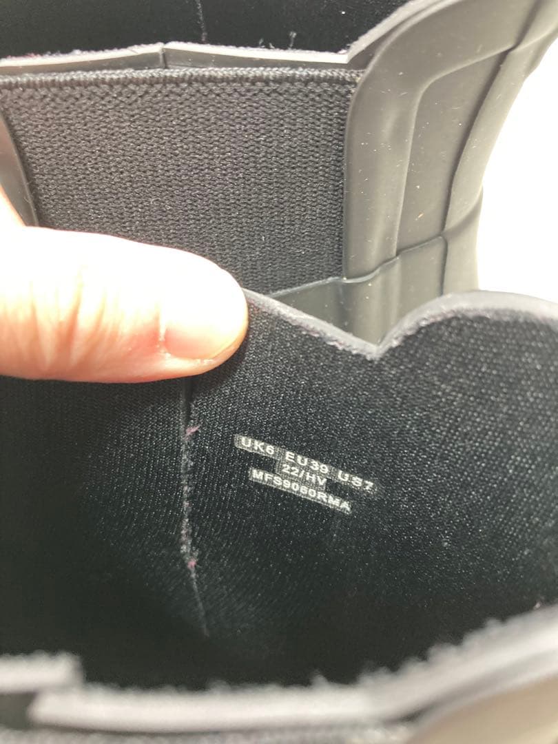 HUNTER黒 レインブーツ UK6(24.5cm)