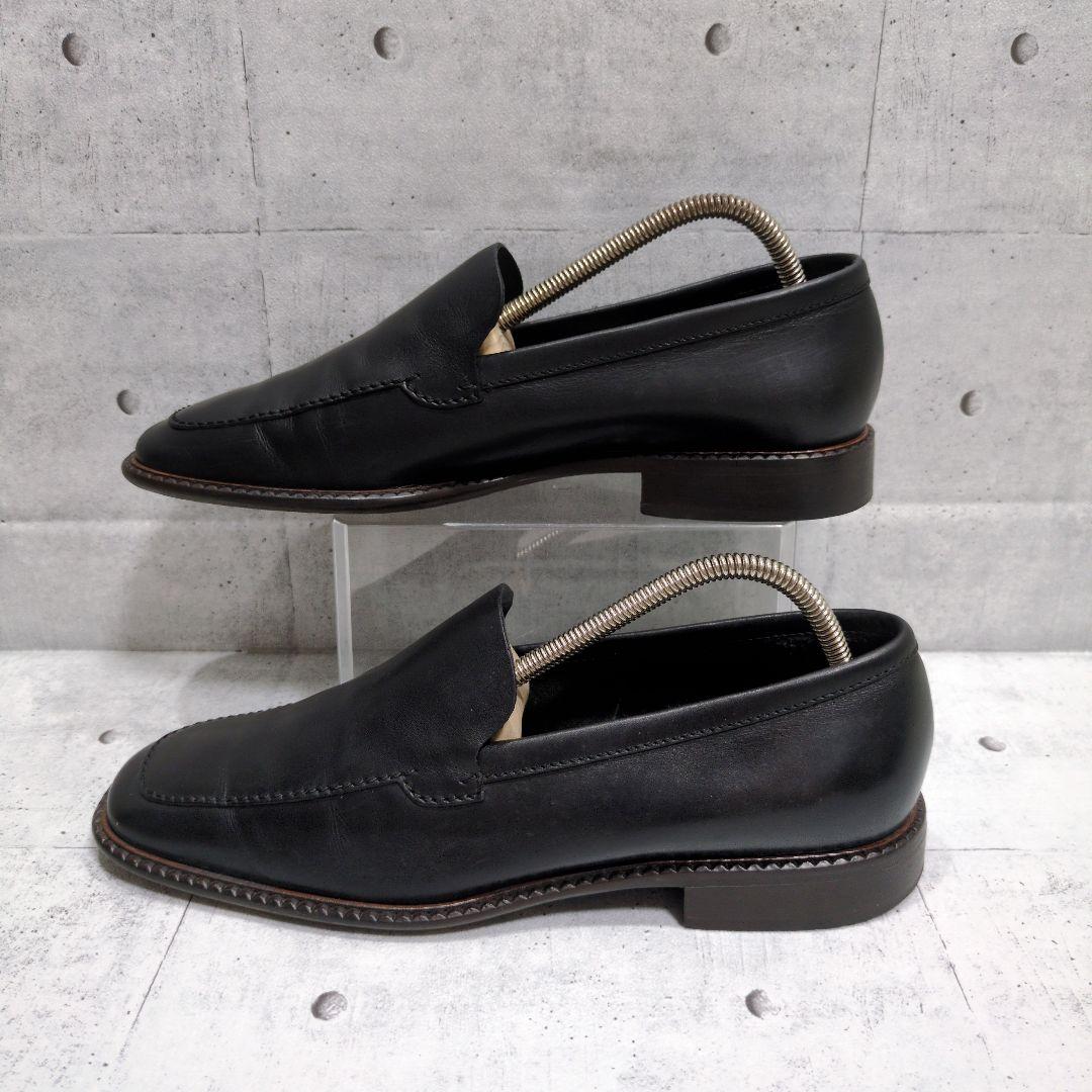 美品 PRADA プラダ スクエアトゥ ローファー スリッポン レザー 黒 24