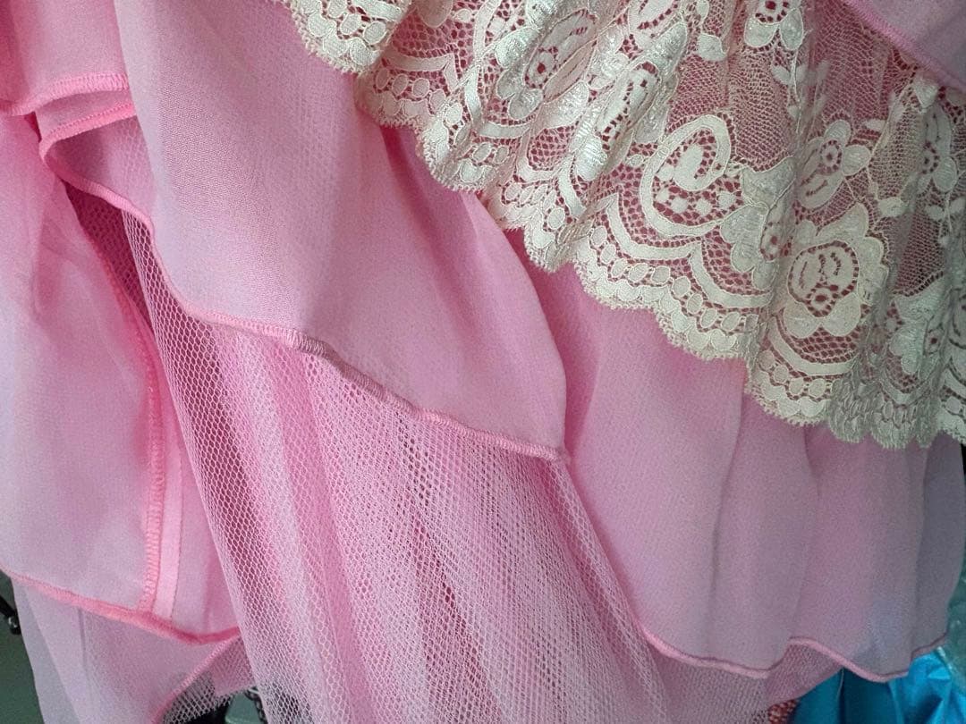 La Pafait ラパフェ ワンピース ピンク リボン 美品 レース ドレス