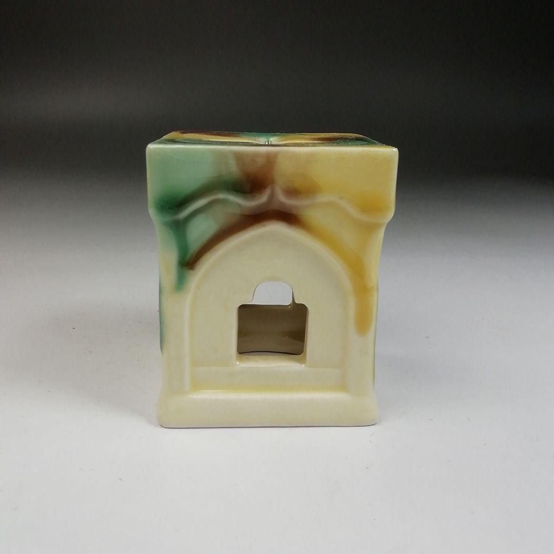 W102 蓋置 『長崎三彩』『天主堂 江口秀山 作』 共箱 茶道具