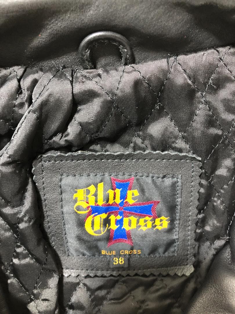 032050 Blue Cross レザー ジャケット 38 ブラック