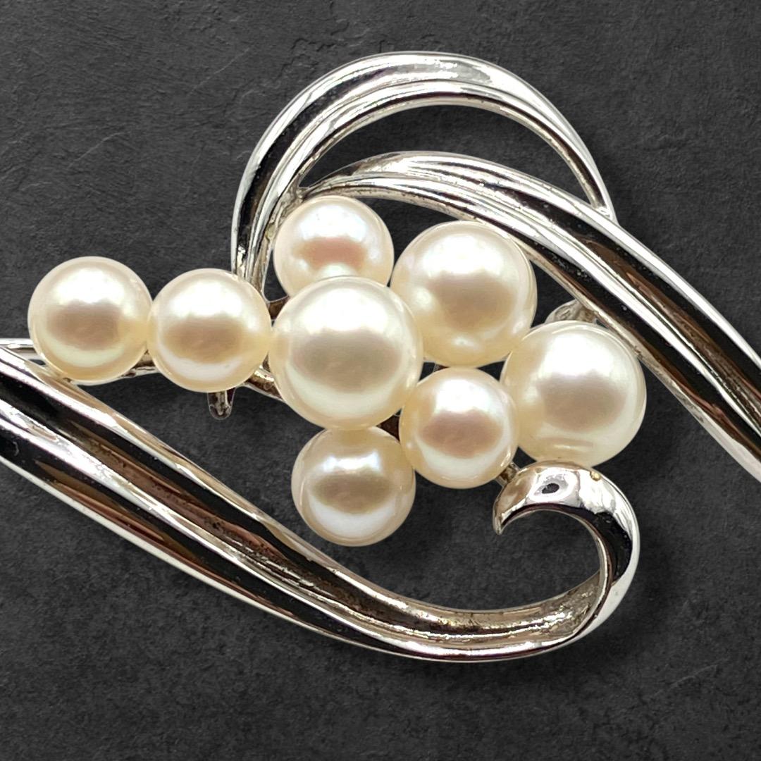 皇室御用達 MIKIMOTO ミキモト アコヤ真珠 8珠パール ブローチ 592