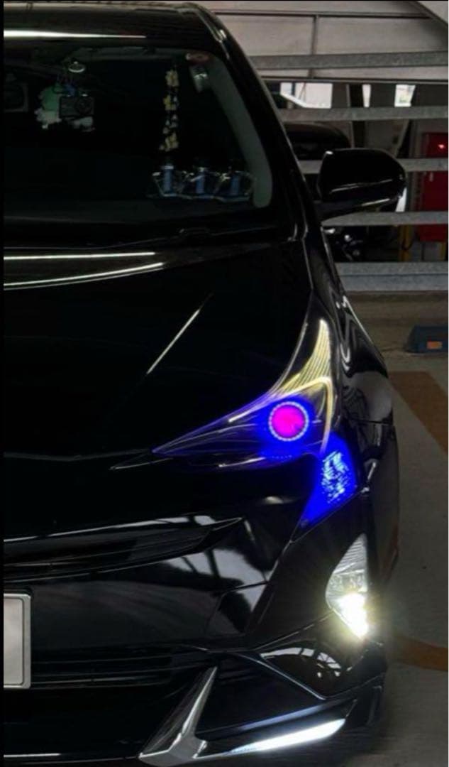 送料込 激安 プリウス50 ヘッドライト イカリング RGB インナーブラック 50プリウスをカスタマイズ！ インナーブラック＆RGBポジションで魅せる