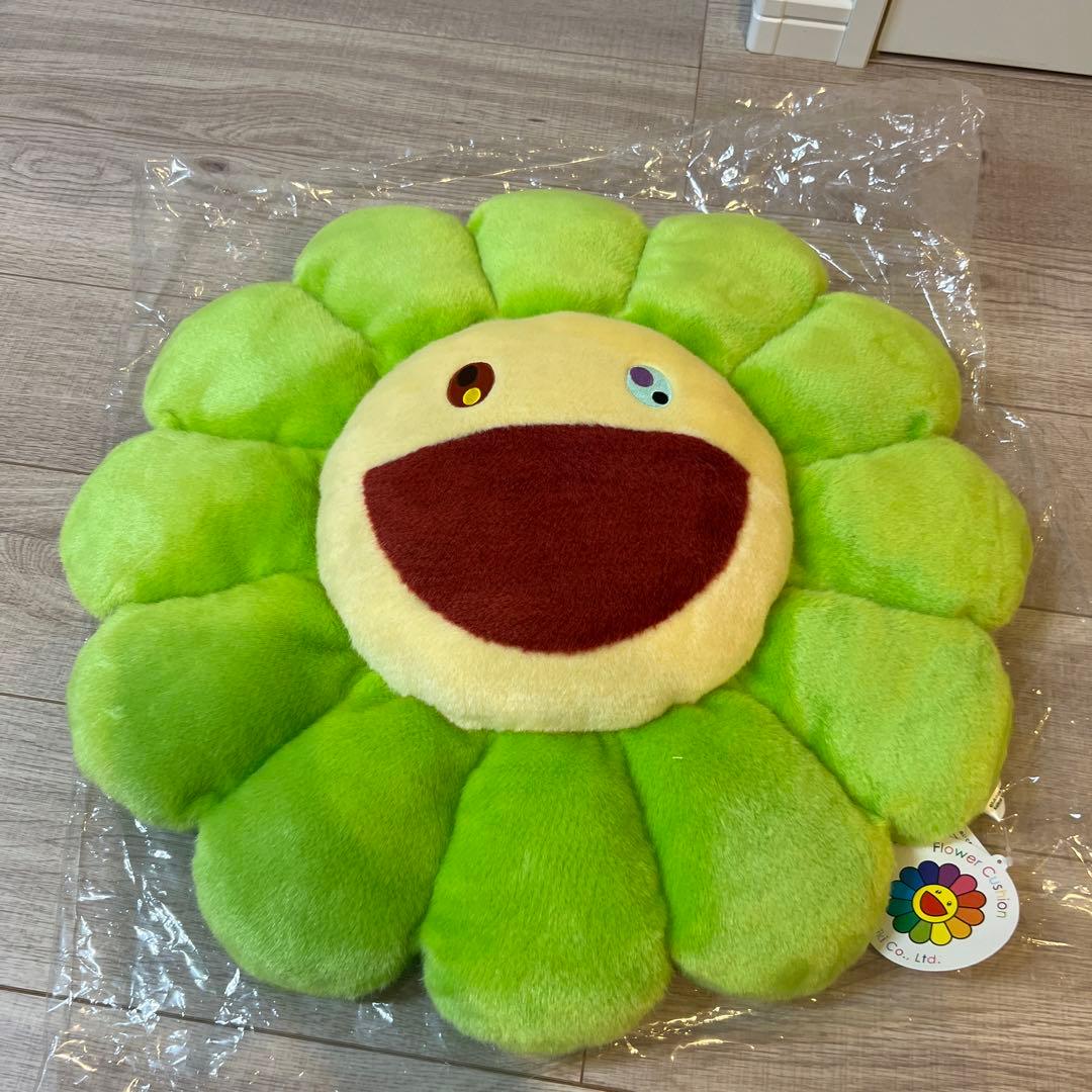 村上隆 カイカイキキ クッション 60cm 正規品 グリーン - メルカリ