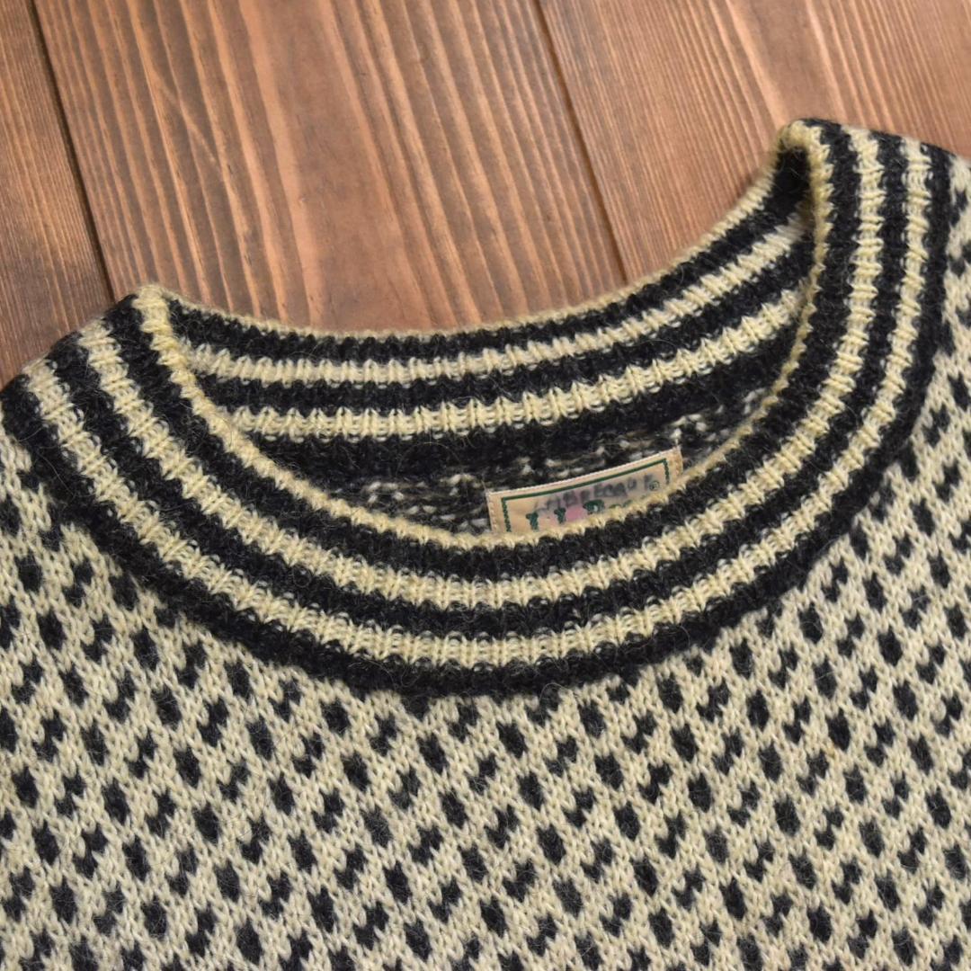 L.L.Bean ノルウェー製バーズアイニットセーター ホワイト