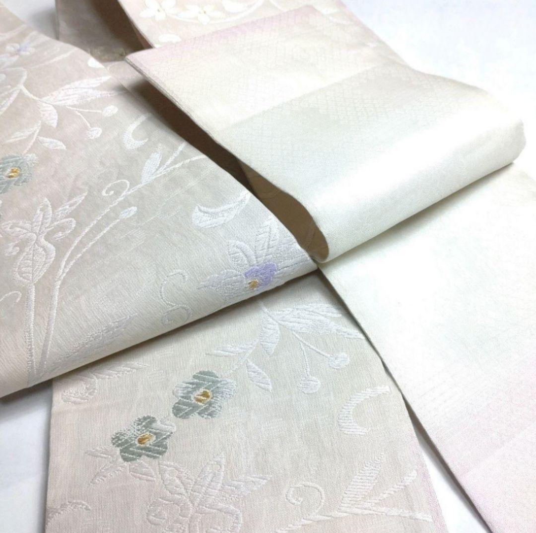 正絹 半幅帯 弥栄織物謹製 ヨーロピアン唐草図案 はごろも 逸品 新品未