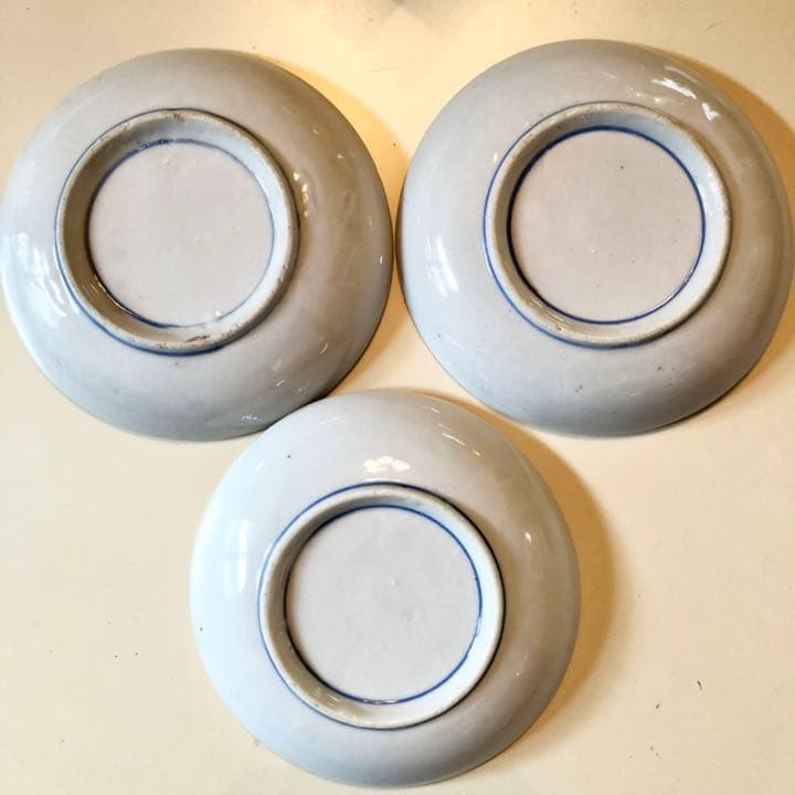 印判 染付 明治大正 アンティーク 骨董品 皿3枚 日本製 - メルカリ