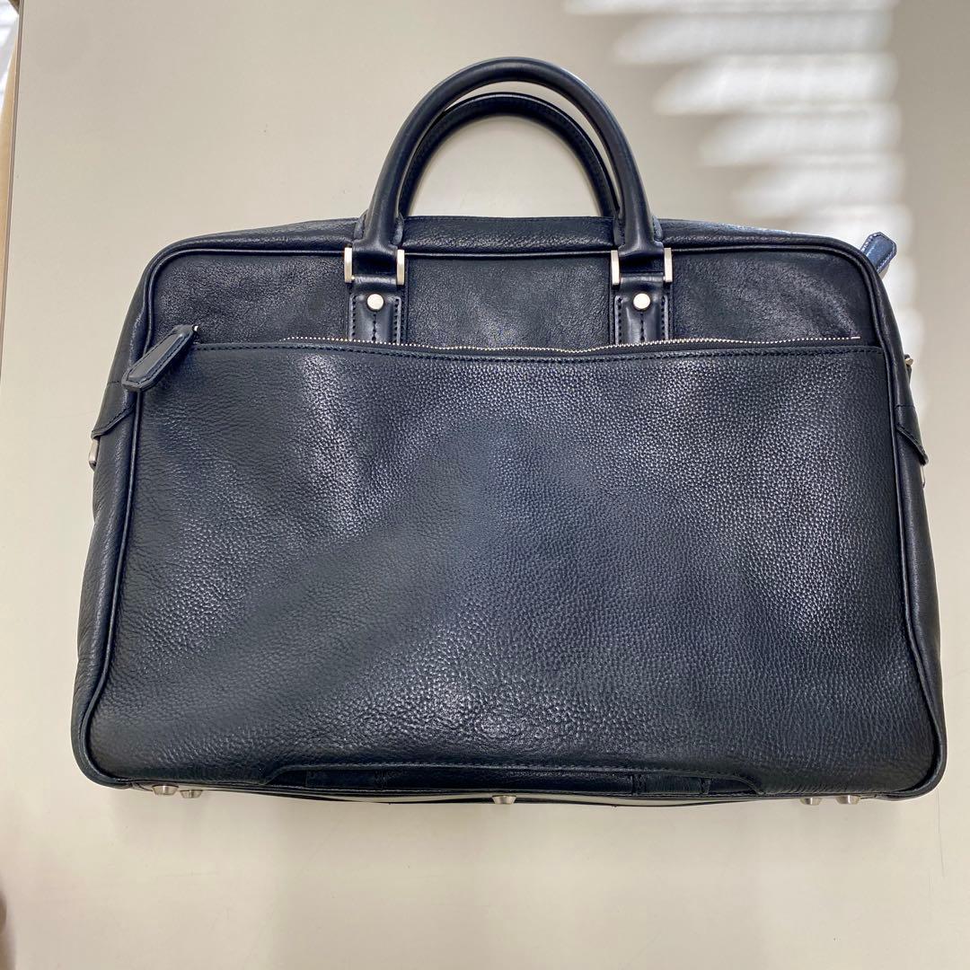 定12万土屋鞄ブレントレザー革ブリーフビジネスバッグ黒ブラック美品