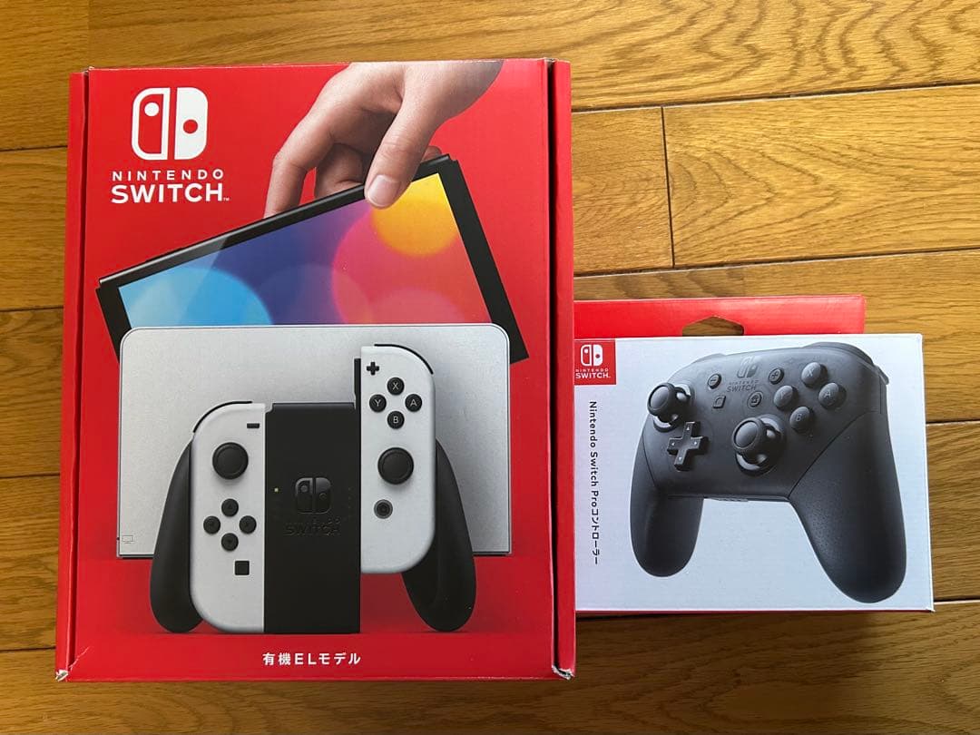 【美品】Nintendo Switch本体　プロコントローラ付き 美品】Nintendo Switch本体（有機EL）とProコントローラー