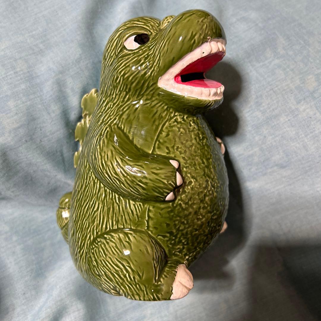 ゴジラ 陶器 貯金箱 マイク レトロ 昭和 ゴジラの陶器の貯金箱