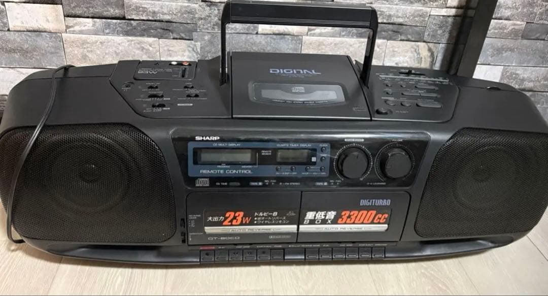SHARP QT-60CD 23W CDラジカセ レトロ ダブルカセット 重低音 - メルカリ