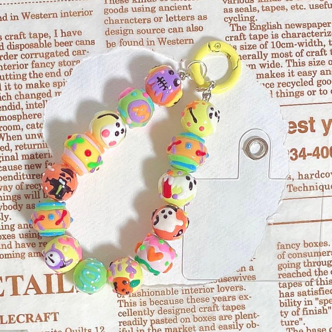 ⭐︎SALE⭐︎じゃらじゃらキーホルダー ジャラジャラ 手描きビーズ