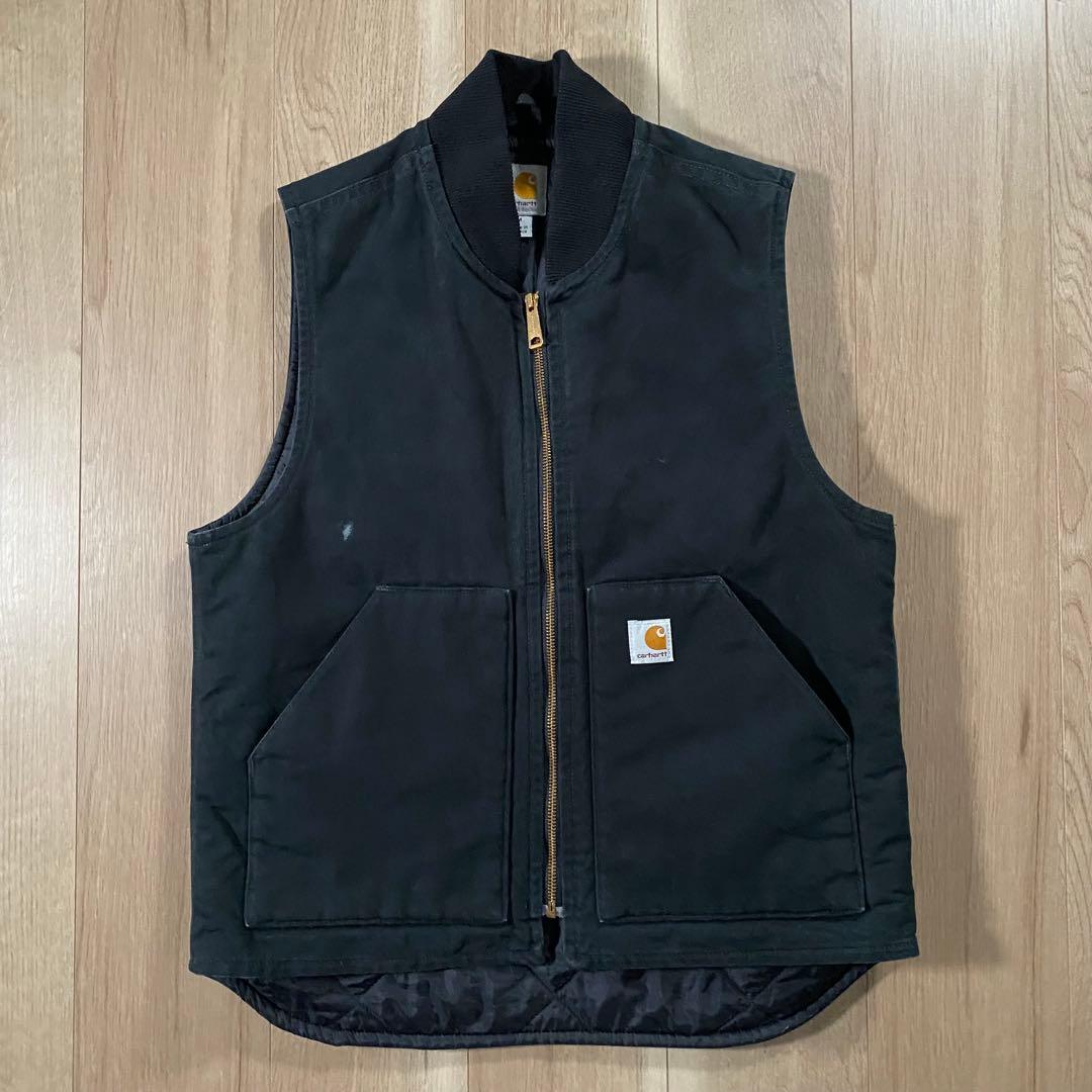 カーハート ダックベスト　ブラック　Mサイズ　メキシコ製 carhartt - 極美品❗️メキシコ製 Carhartt カーハート ダックベスト