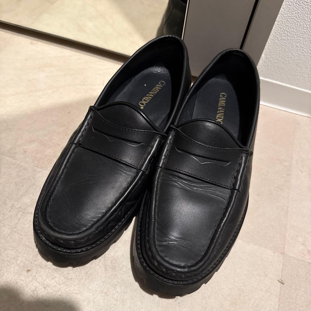 caminando ブラックレザー ローファー - メルカリ