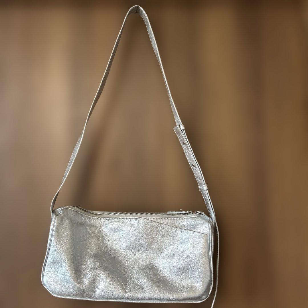 ear PAPILLONNER シルバー ミニスワローマチショルダーバッグ ear PAPILLONNER｜《本革/超軽量280g/全骨格◎》ミニスワローマチ