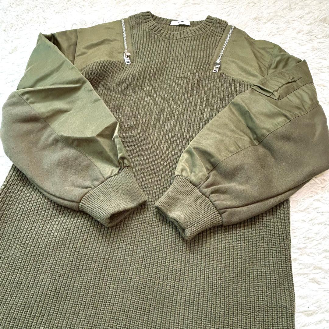 極美品】DIESEL 2way 肩ジップ MA-1ドッキングニットワンピ - メルカリ