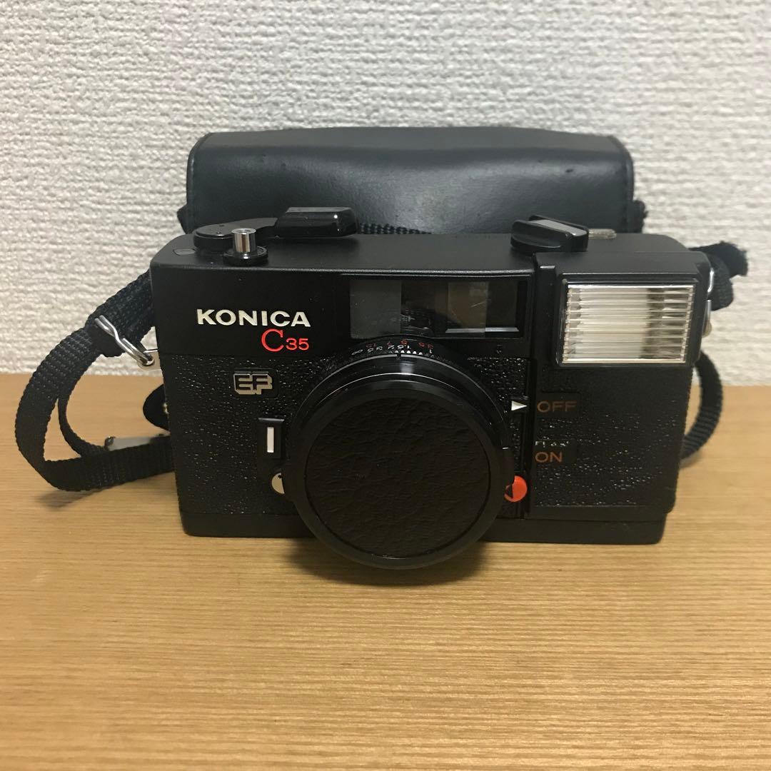 KONICA C35 フィルムカメラ ケース付き 昭和 - メルカリ