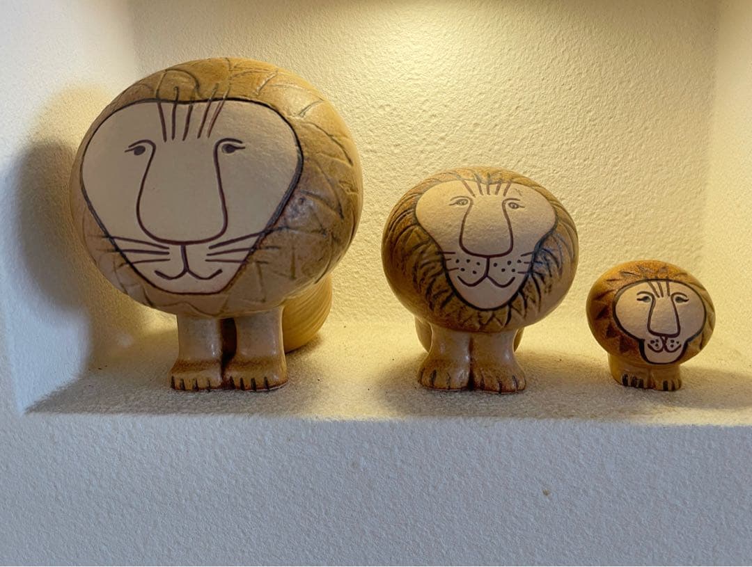 【美品】　リサラーソン　ライオン　置物 リサ・ラーソン / Lisa Larson ライオンと鳥 Lion with Bird