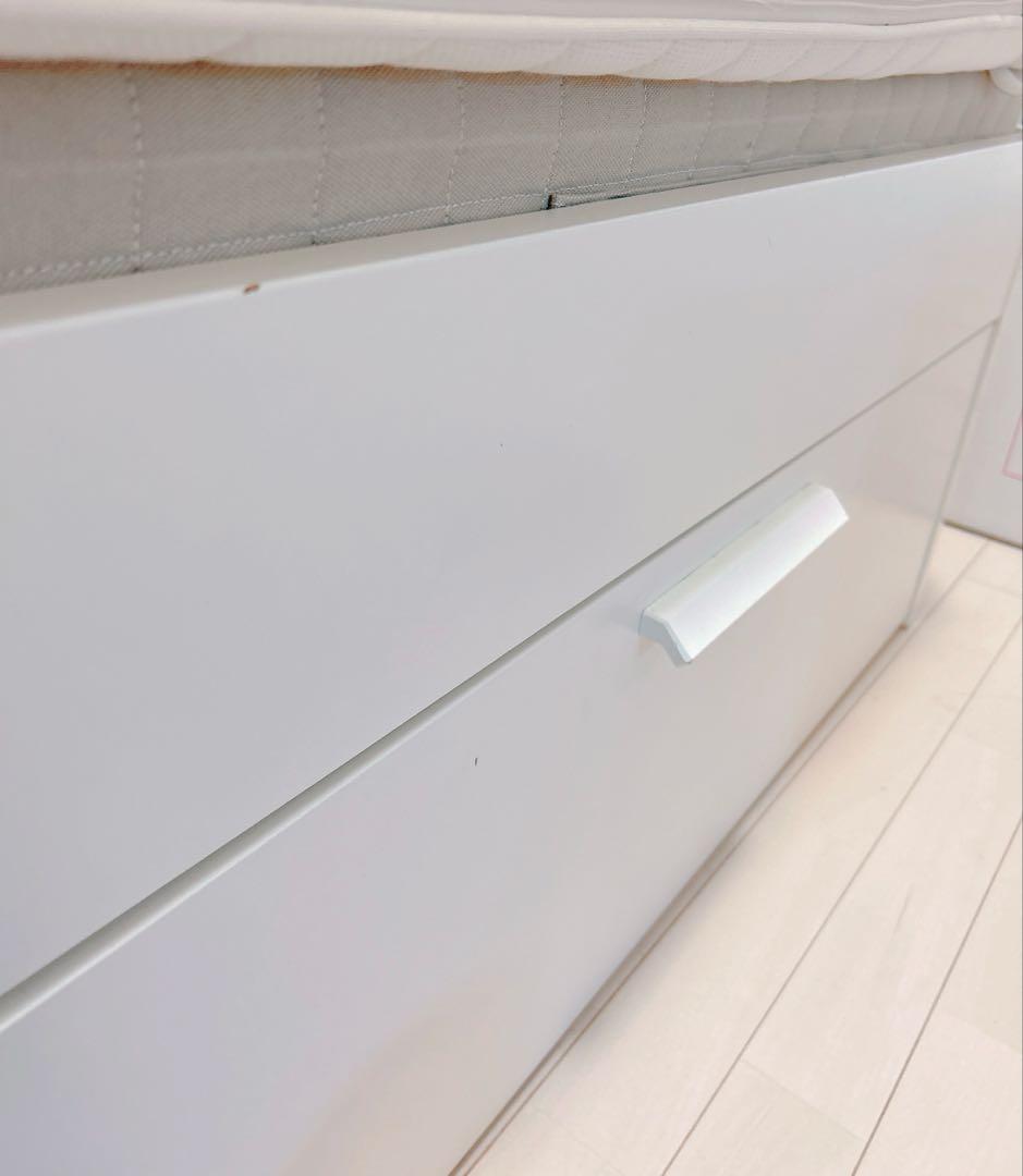 値下げしました！】IKEA ブリムネス ダブルベッド - メルカリ