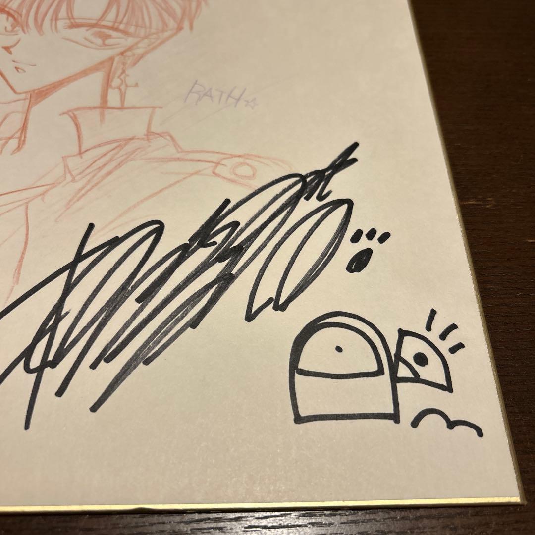 押上美猫 直筆イラスト入りサイン色紙