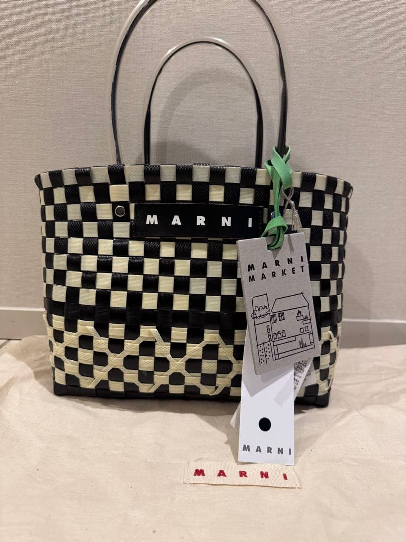 MARNI チェッカー柄 トートバッグ新品未使用品値下げ中 MARNI(マルニ) チェックトートバッグ ブルー｜【公式】カインドオル