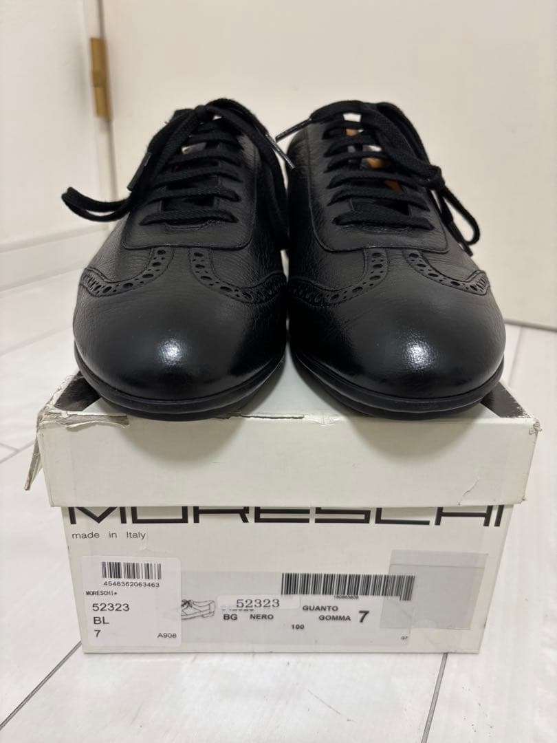 SATOSHI :Moreschi モレスキー ブラック レザースニーカー SATOSHI 様専用:Moreschi モレスキー ブラック レザースニーカー