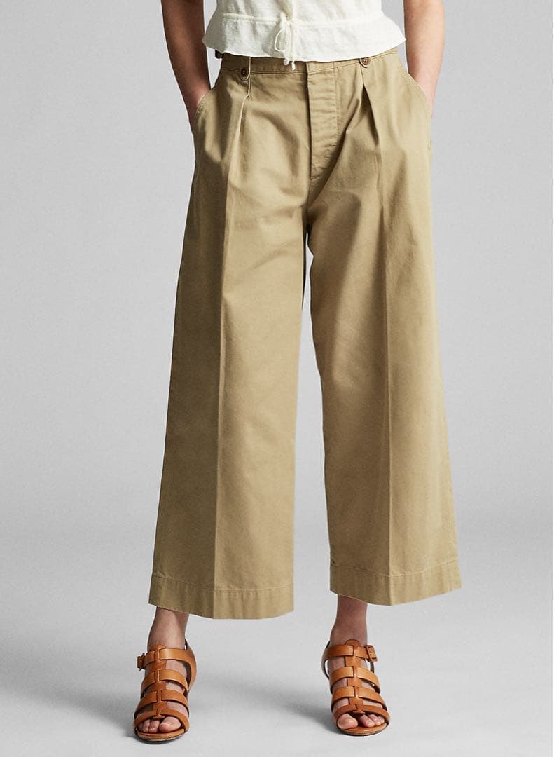 RRL ベージュ コットン ワイドレッグ チノパン ワイドレッグ チノ パンツ （チノ・ワークパンツ）｜POLO RALPH LAUREN