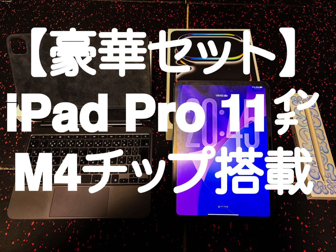 【美品】iPad Pro 11インチ　M4チップ　256GB 3点セット Apple 11-Inch iPad Pro M4 WiFi 256GB With Standard Glass - Space
