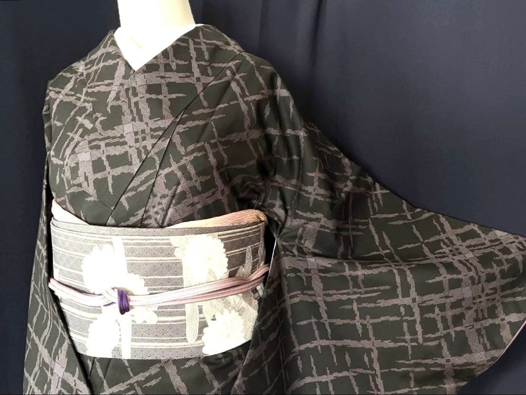 本場大島紬・名古屋帯セット】 スタイリッシュ 本泥染め9マルキ 吉祥文