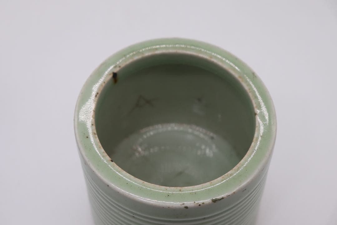 青磁 筆筒 送料込み0119
