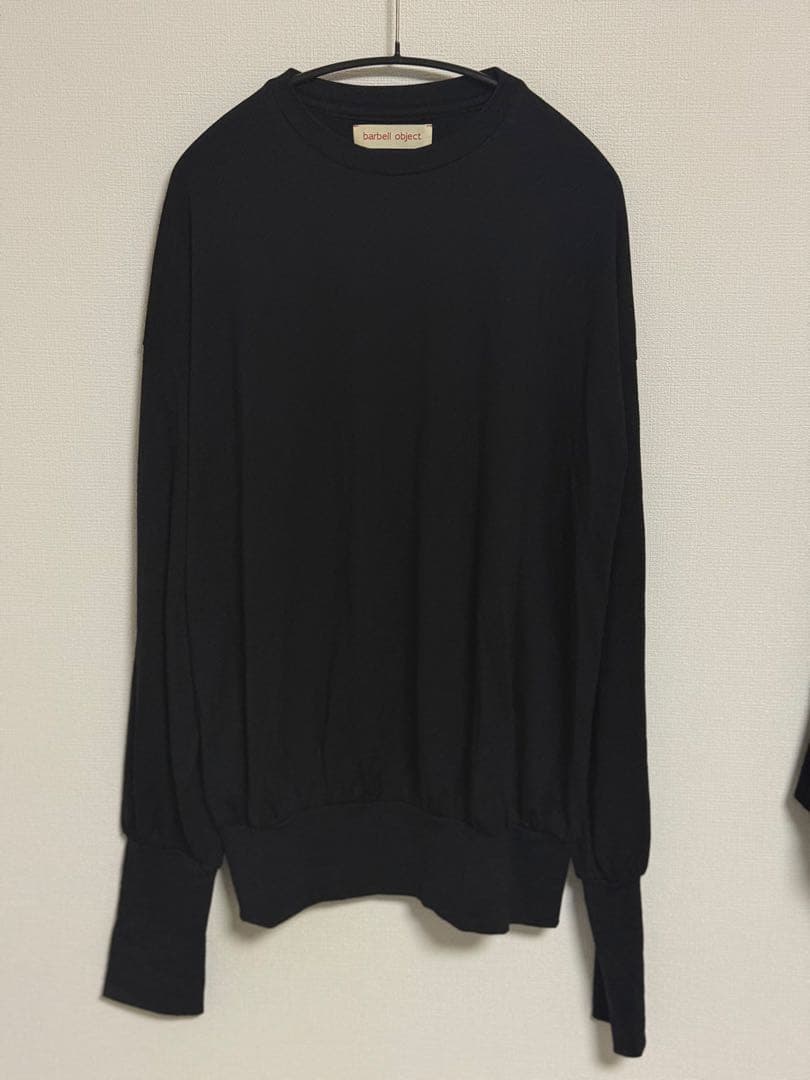 barbell object bo top黒loose トップス barbell object s bo top
