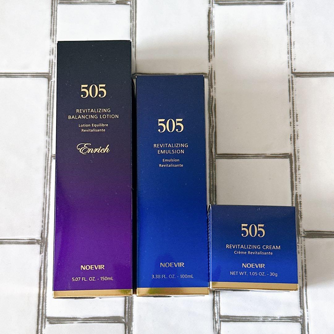 【新品未開封】NOEVIR ノエビア 505 化粧水・乳液・クリーム 3点セット 厳選された26種類の植物エキスと2つの有効成分配合。年齢肌に