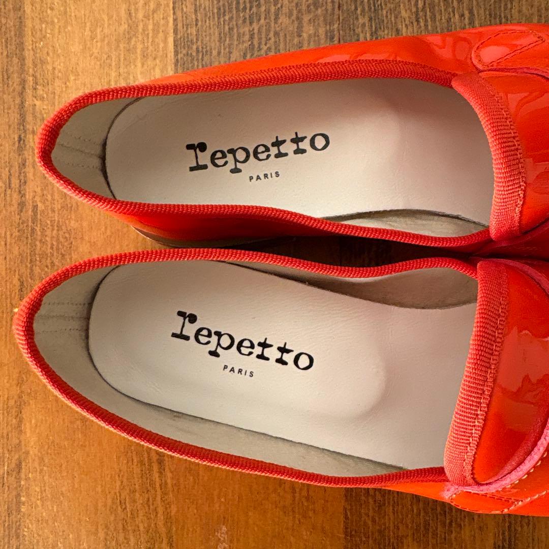 美品】「repetto」マイケル エナメルシューズ オレンジ