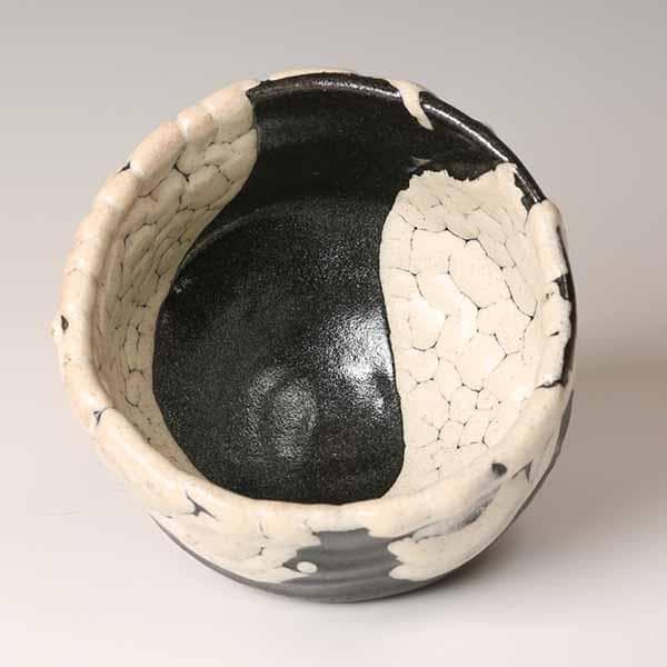 清水卯一造】蓬莱掛分釉裂茶碗 重要無形文化財保持者 人間国宝 蓬莱窯