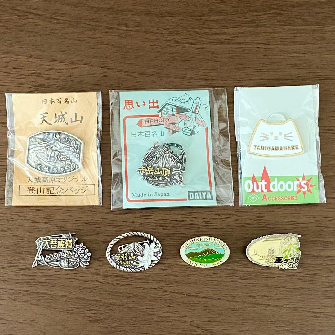 登山バッジ 7個セット 谷川岳・赤岳・天城山・王ヶ頭・黒斑山・蓼科山