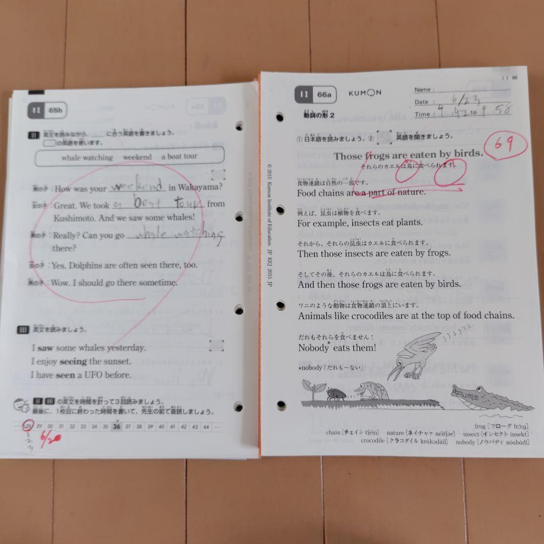 公文 くもん 英語 I教材 I1 I2欠番なし 使用済み 400枚 - メルカリ